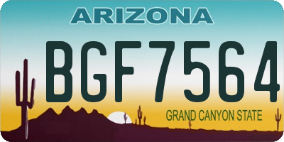 AZ license plate BGF7564