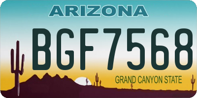 AZ license plate BGF7568