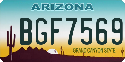 AZ license plate BGF7569