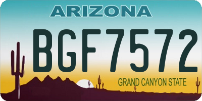 AZ license plate BGF7572