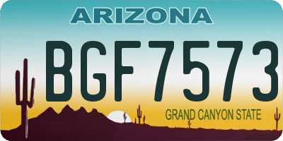 AZ license plate BGF7573