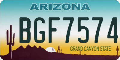 AZ license plate BGF7574