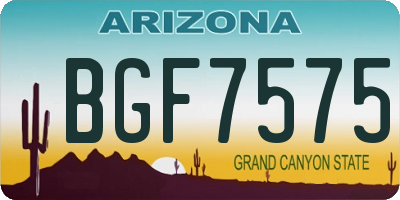 AZ license plate BGF7575