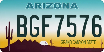AZ license plate BGF7576