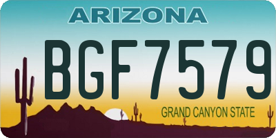 AZ license plate BGF7579