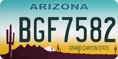 AZ license plate BGF7582