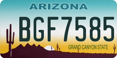 AZ license plate BGF7585