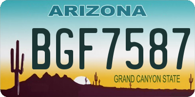 AZ license plate BGF7587