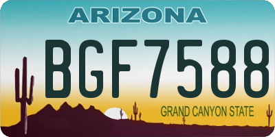AZ license plate BGF7588