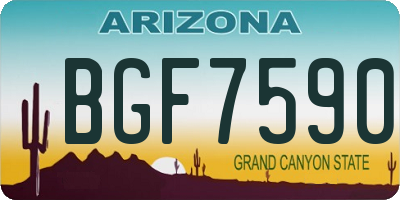 AZ license plate BGF7590
