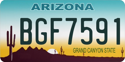 AZ license plate BGF7591