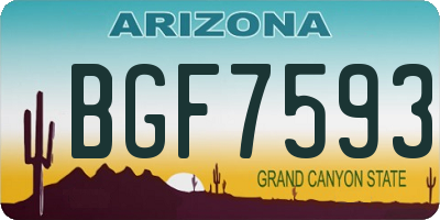 AZ license plate BGF7593