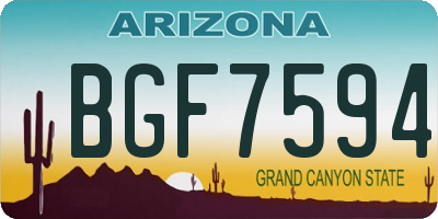 AZ license plate BGF7594