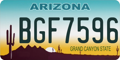 AZ license plate BGF7596