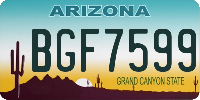 AZ license plate BGF7599