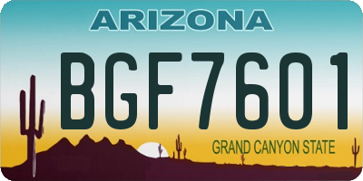 AZ license plate BGF7601