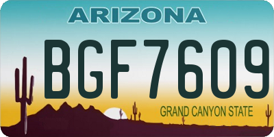 AZ license plate BGF7609