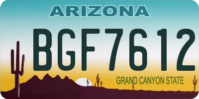 AZ license plate BGF7612