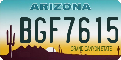 AZ license plate BGF7615