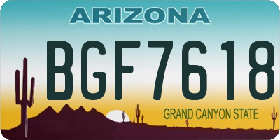 AZ license plate BGF7618