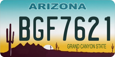 AZ license plate BGF7621
