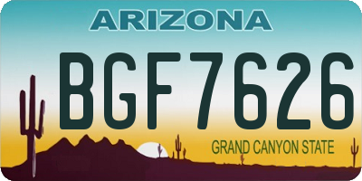 AZ license plate BGF7626