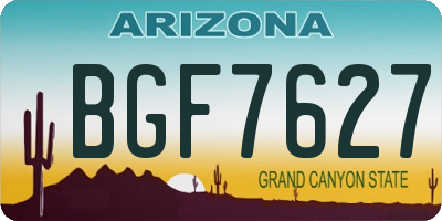 AZ license plate BGF7627