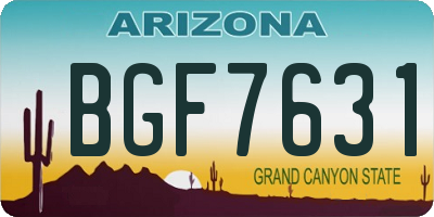 AZ license plate BGF7631