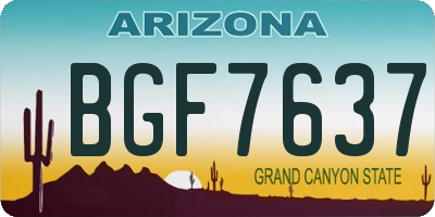 AZ license plate BGF7637