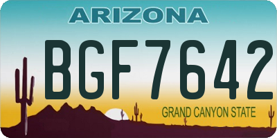 AZ license plate BGF7642