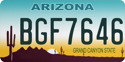 AZ license plate BGF7646