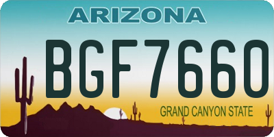 AZ license plate BGF7660