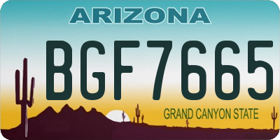 AZ license plate BGF7665