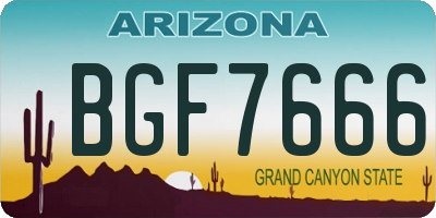 AZ license plate BGF7666