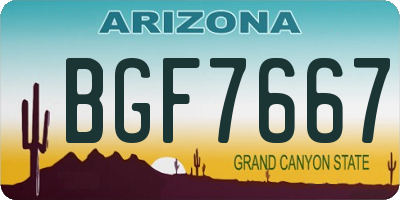 AZ license plate BGF7667