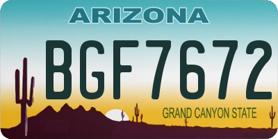 AZ license plate BGF7672