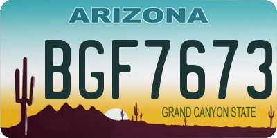AZ license plate BGF7673