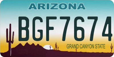 AZ license plate BGF7674