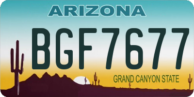 AZ license plate BGF7677