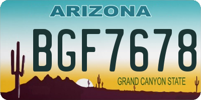 AZ license plate BGF7678