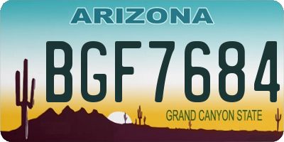 AZ license plate BGF7684
