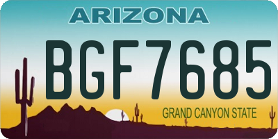 AZ license plate BGF7685