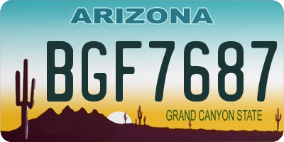 AZ license plate BGF7687