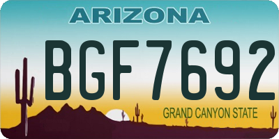 AZ license plate BGF7692