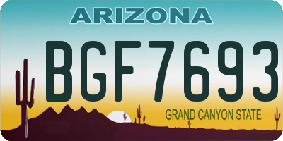AZ license plate BGF7693