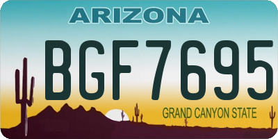 AZ license plate BGF7695
