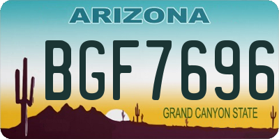 AZ license plate BGF7696
