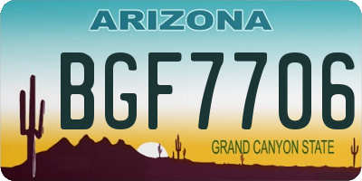 AZ license plate BGF7706