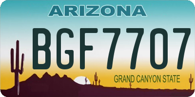 AZ license plate BGF7707
