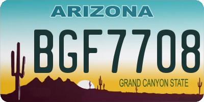 AZ license plate BGF7708